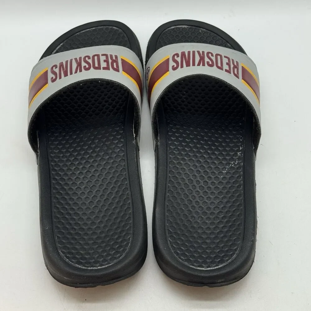 Washington Redskins NFL Football Slides Men's S (7-8) Burgundy Gold Gray Sandals
